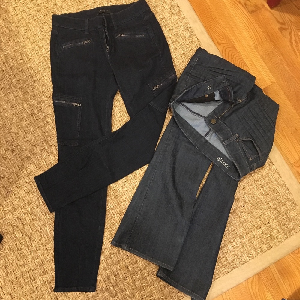 Ann Taylor Moto Skinny Jeans, 2P